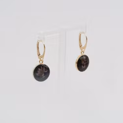 Heather Black Earrings Leverback 14mm