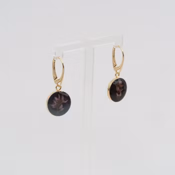 Heather Black Earrings Leverback 14mm