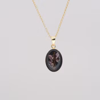 Heather Black Pendant Oval