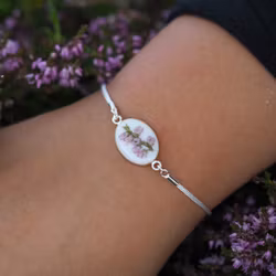 Heather White Bracelet Cord Clasp Oval