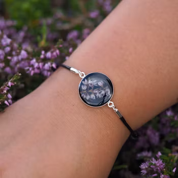 Røsslyng Svart Armbånd Snor 20mm