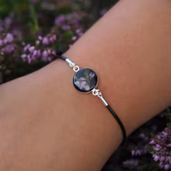 Røsslyng Svart Armbånd Snor 14mm