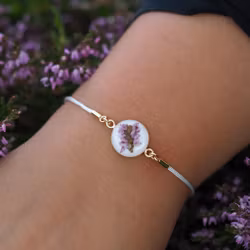 Røsslyng Hvit Armbånd Snor 14mm