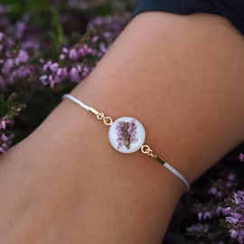 Røsslyng Hvit Armbånd Snor 14mm