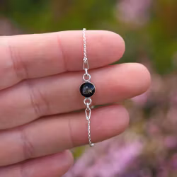 Røsslyng Svart Armbånd Barn 6mm