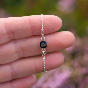 Røsslyng Svart Armbånd Barn 6mm