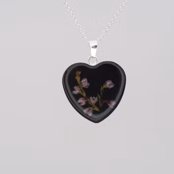 Heather Black Pendant Large Heart