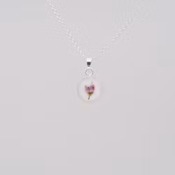 Heather White Pendant 14mm