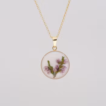 Heather White Pendant 20mm