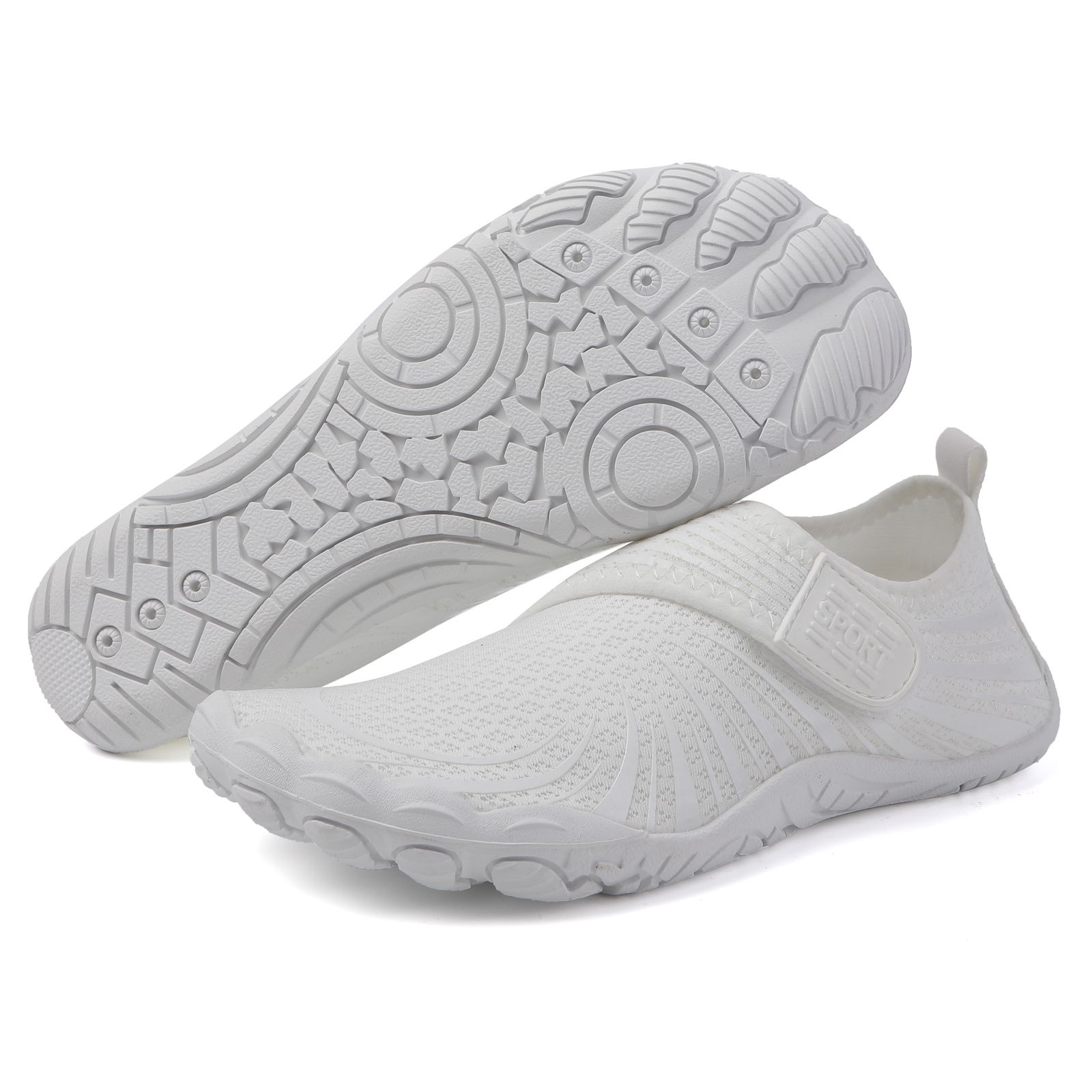 Barfodssko velcro (hvid)