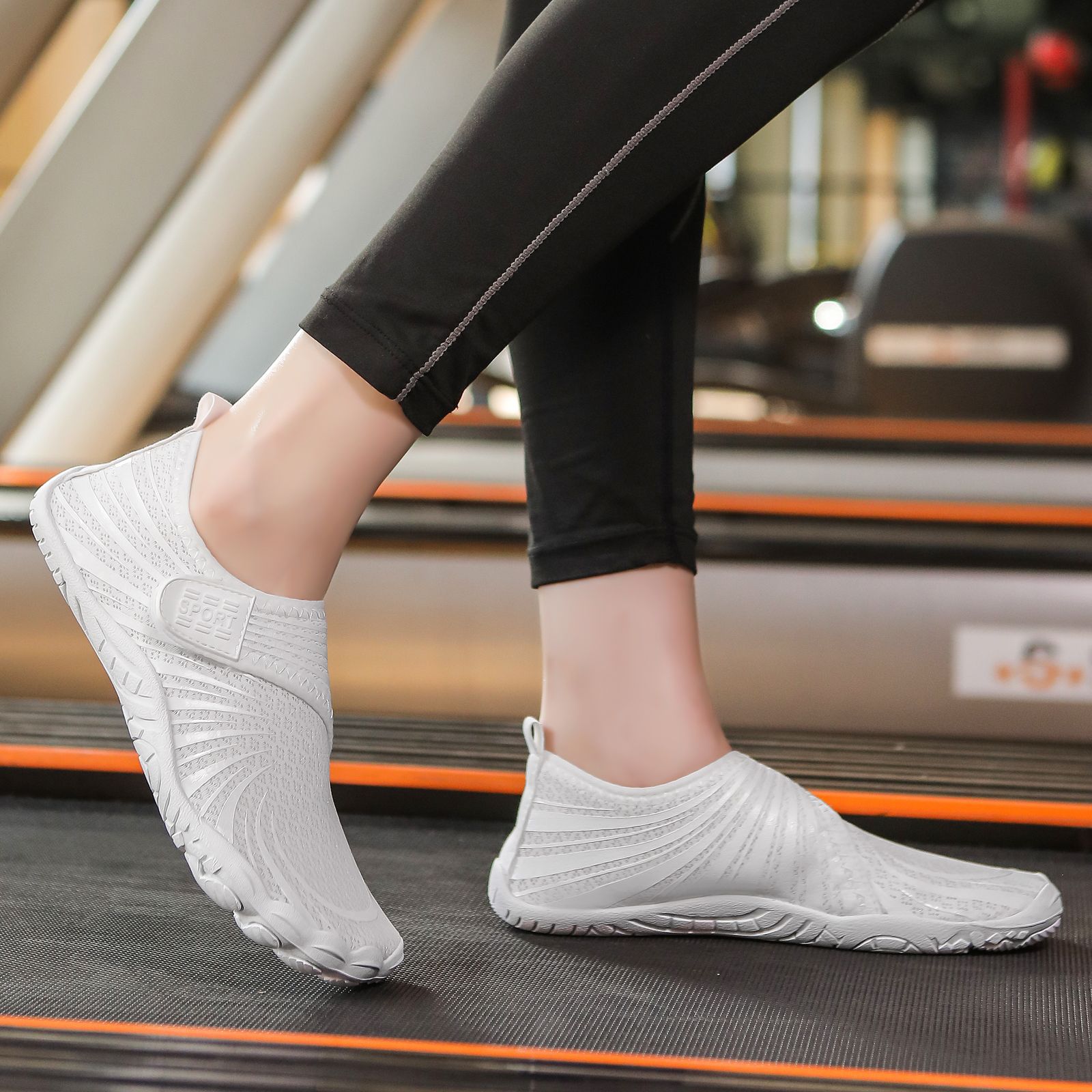 Barfodssko velcro (hvid)