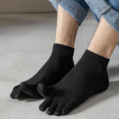 Sort ankelstrømper (tåsokker)