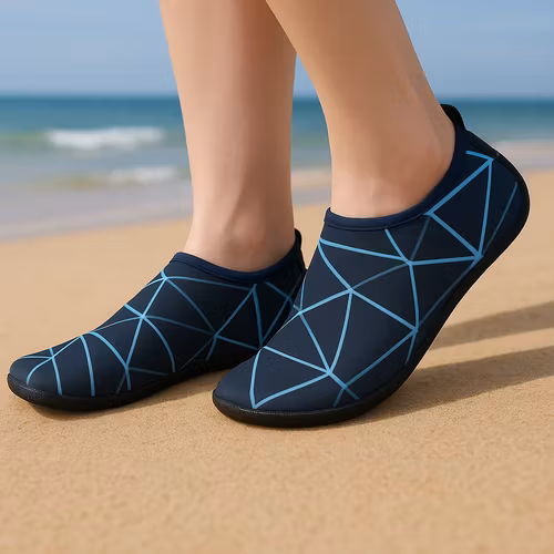 Badesko (sort & blå)