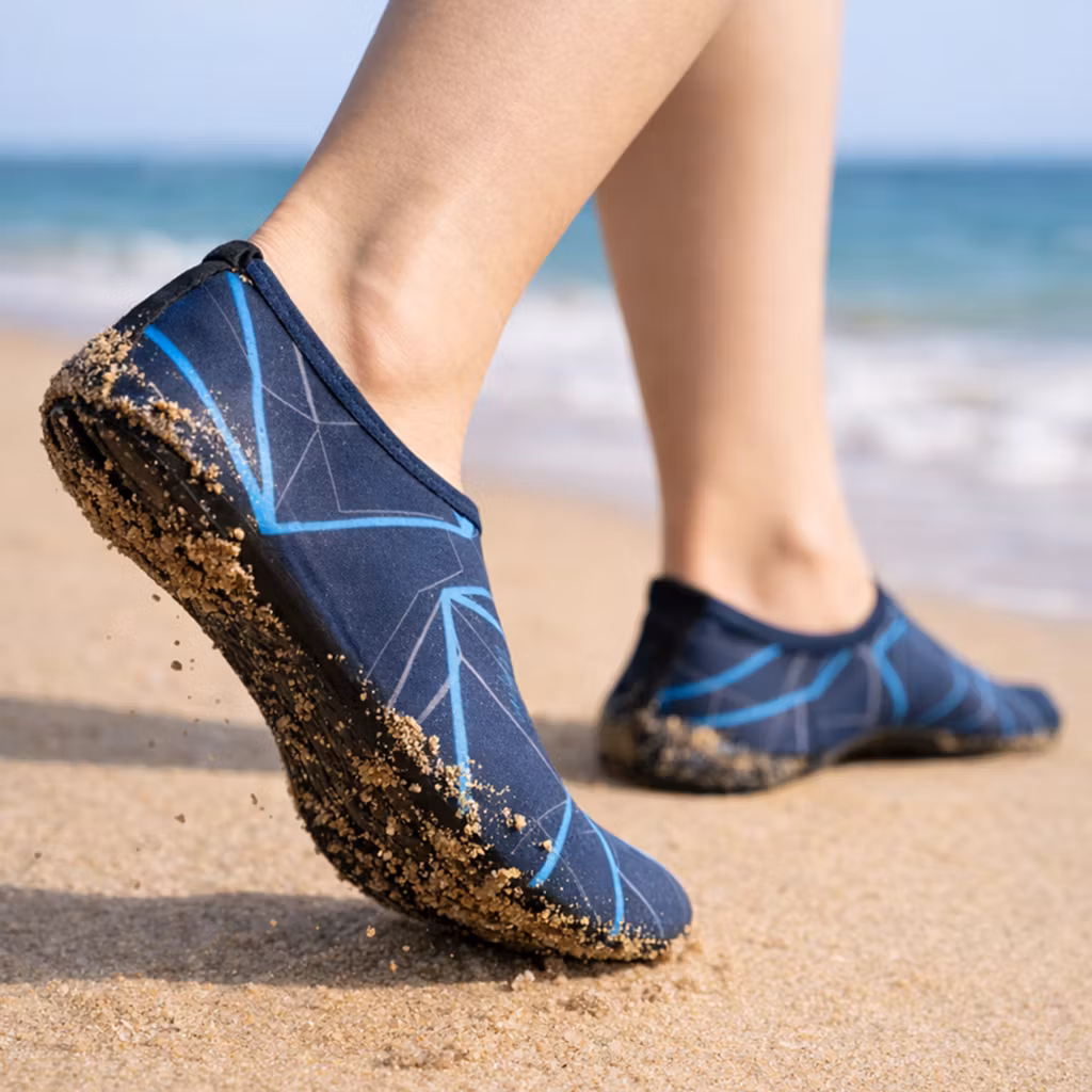 Badesko (sort & blå)