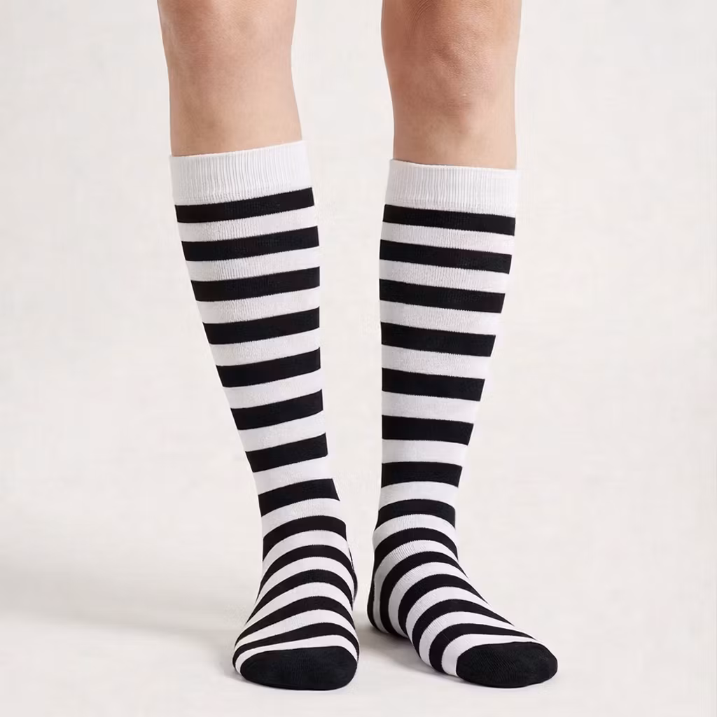 Stribede støttestrømper (s/h)