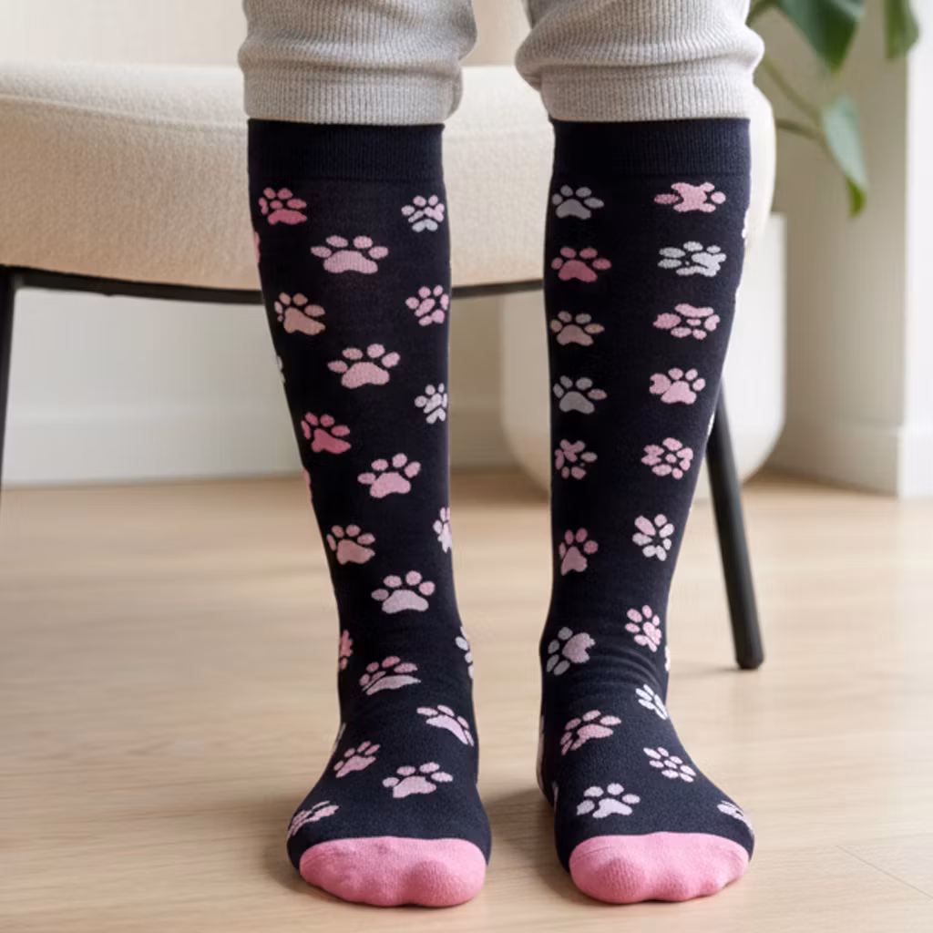 Støttestrømper med poter