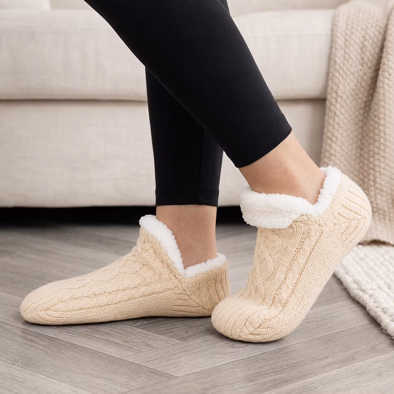 Tøffelsokker (beige)