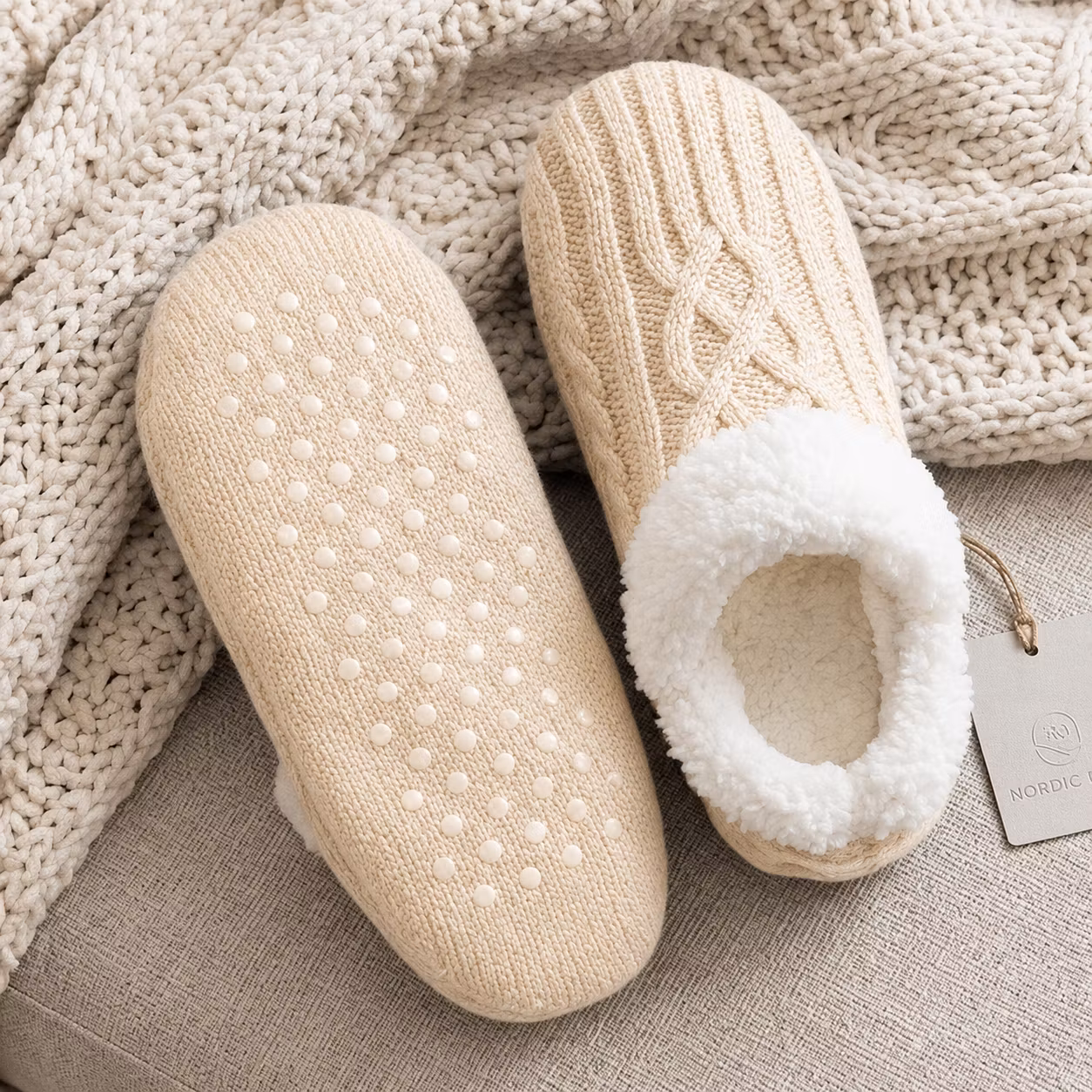 Tøffelsokker (beige)