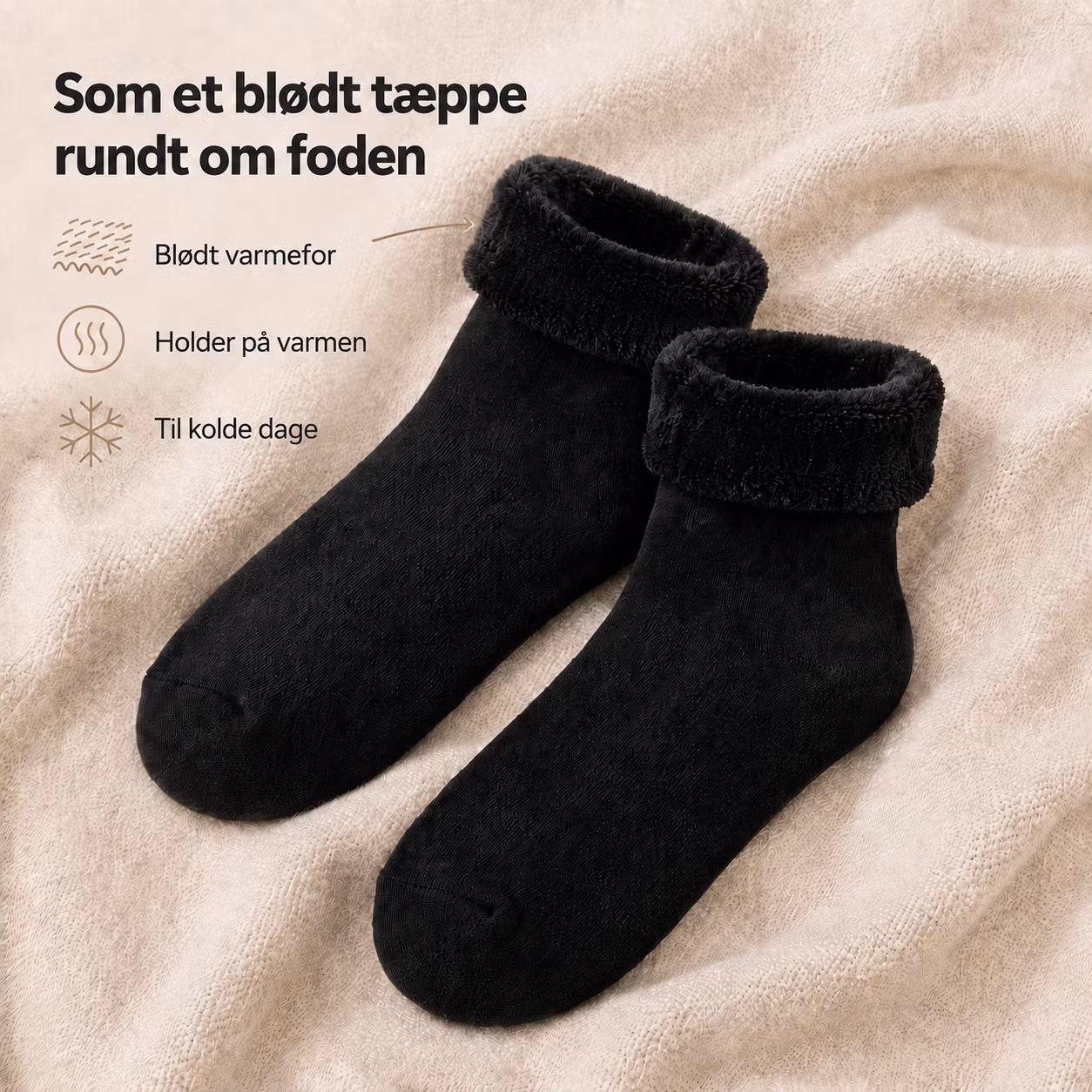 Varme strømper (sort)