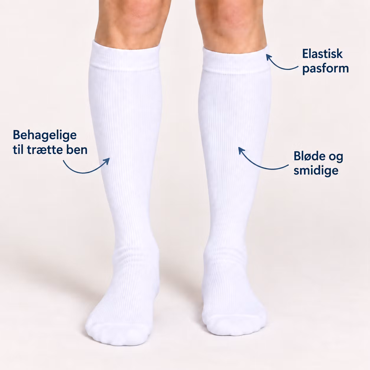 Hvide støttestrømper