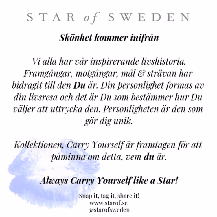 Långt halsband i silver med blå sten