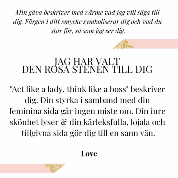 Star of Sweden ring i guld med rosa sten