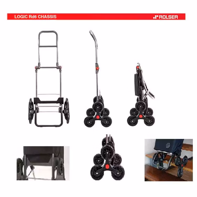 Rolser Trappklättrare Shoppingvagn Tweed svart