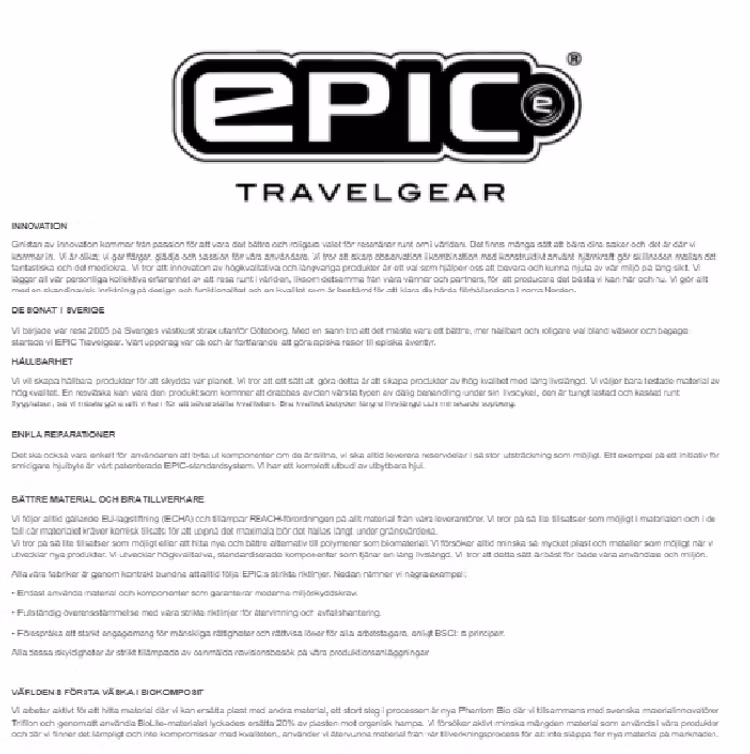 Epic Travelgear Dramaten väska