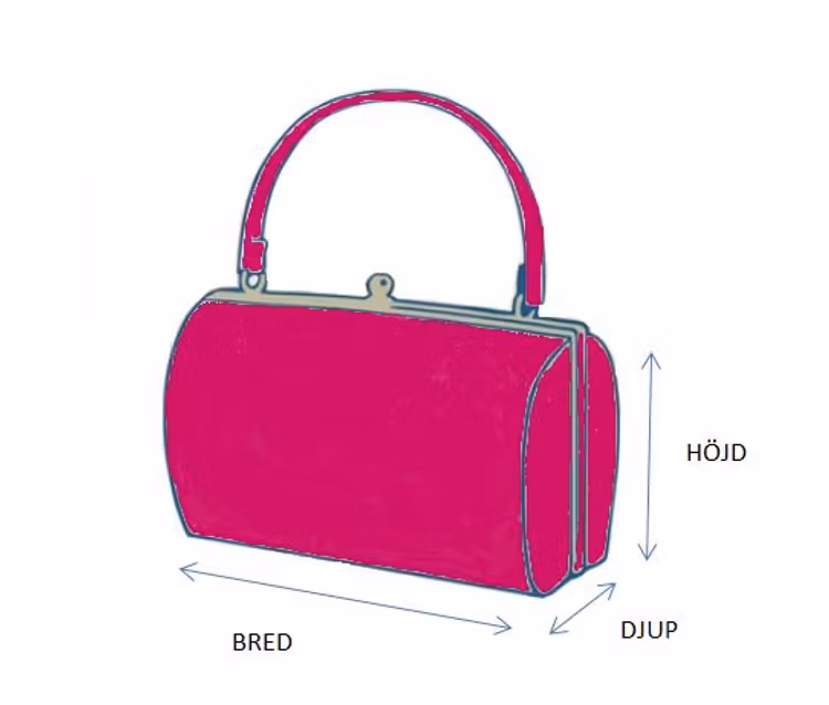 Ulrika Design kollektion Fan 35-3251 rosa cerise så mäter vi väskan