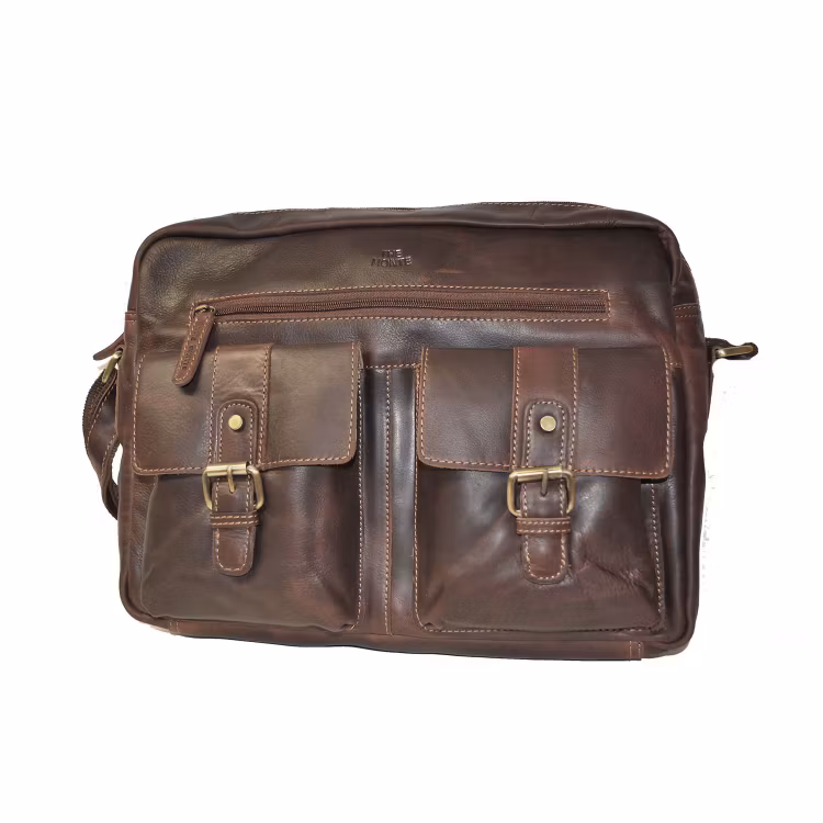 Axelväska skinn brun The Monte Casual 57215