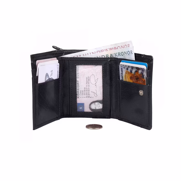 Börs dam skinn svart The Monte 62810