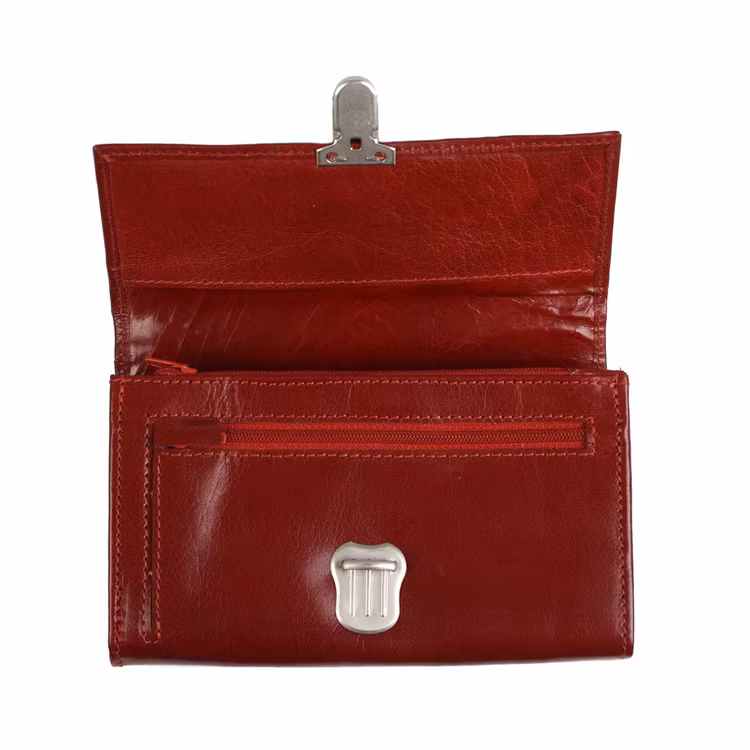 Taxibörs skinn The Monte röd öppen