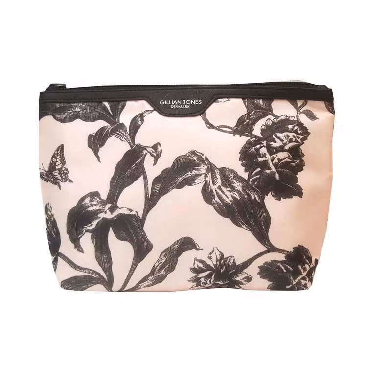 Necessär rosa svart blommig Gillian Jones