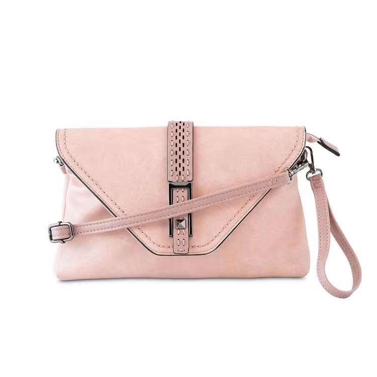 Axelväska kuvertväska med lock rosa Puccini