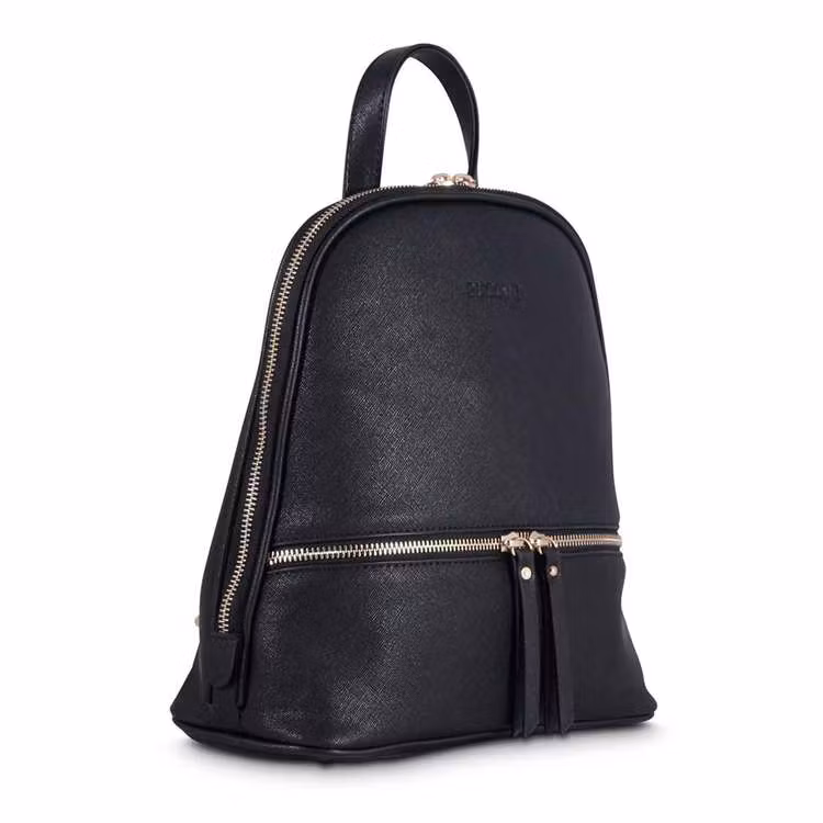 Ryggsäck PU svart guld Puccini sidan