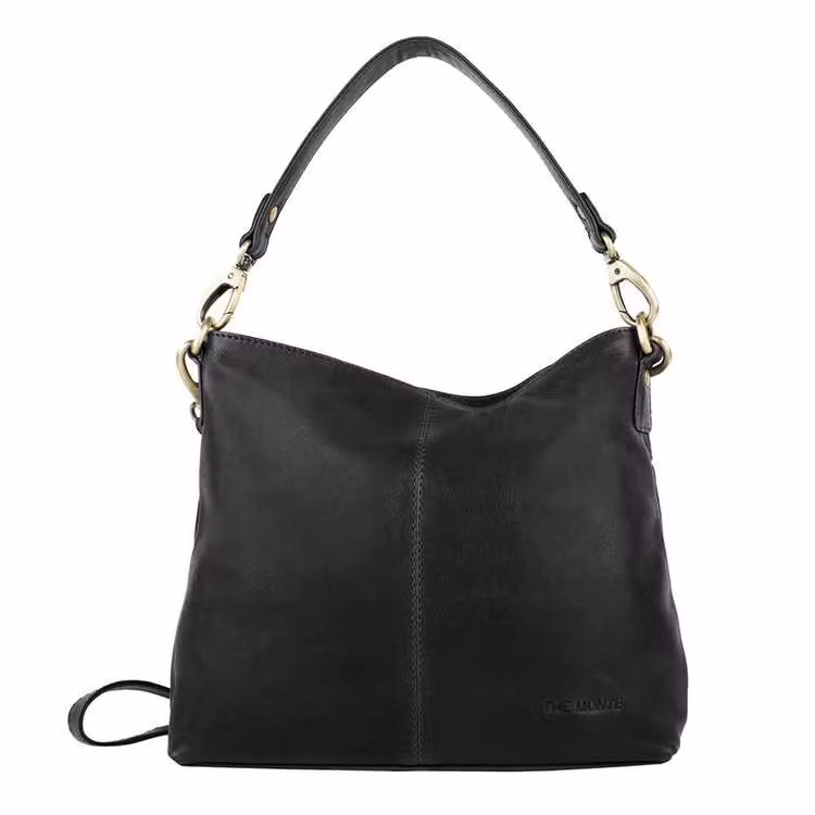 Axelväska påsmodell skinn svart The Monte 59024