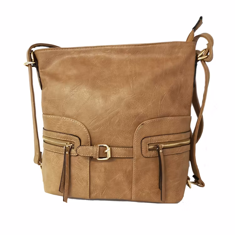 Axelväska / Kombiryggsäck PU kaki