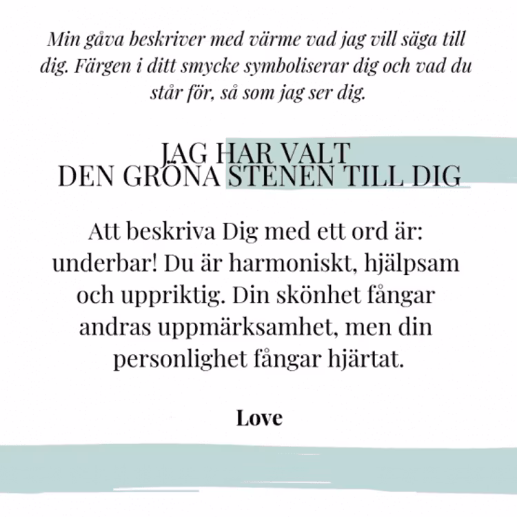 Hängande örhänge i guld med grön sten