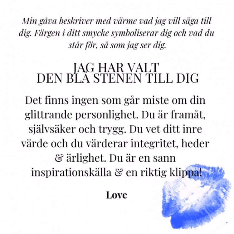 Hängande örhängen i guld med blå sten