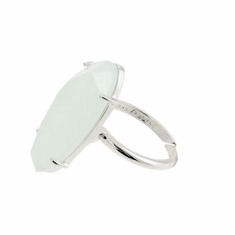 Star of Sweden ring i silver med grön sten