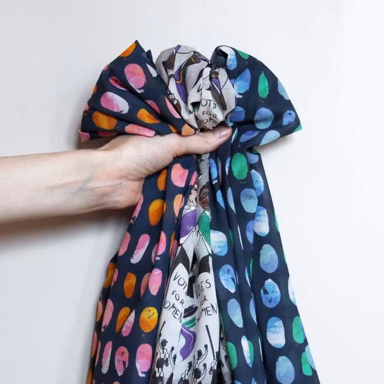 Sjal Gör Avtryck blå Marie Curie