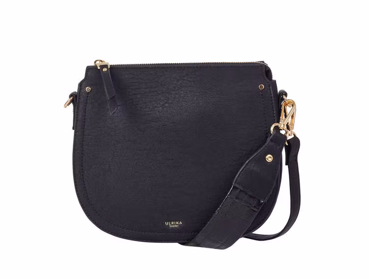 Axelväska Dam svart dubbla axelremmar Ulrika Design