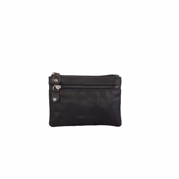 Nyckelfodral med plats för kort och sedlar i svart läder