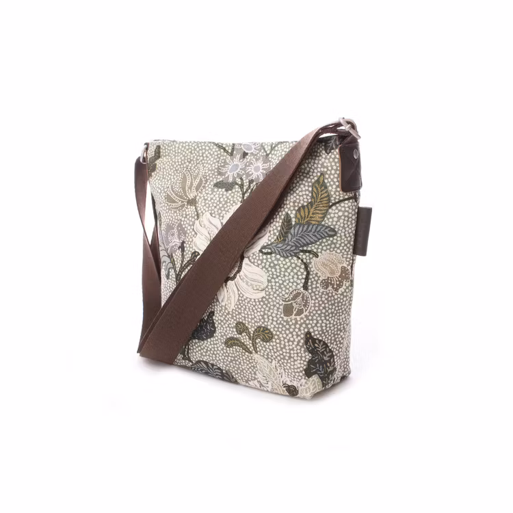 Axelväska Flower Linen Ljusgrön - Ceannis