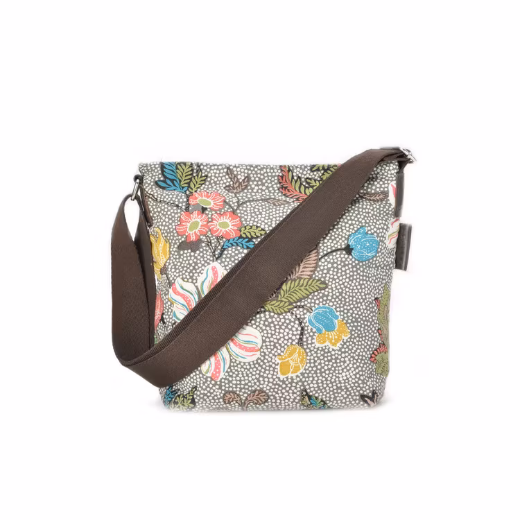 FLOWER LINEN GREY FLOWER SMALL SHOULDER BAG CEANNIS