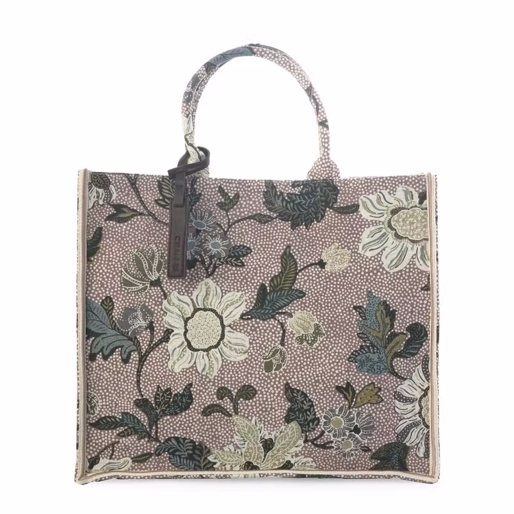 SHOPPER DUSTY PINK FLOWER LINEN CEANNIS