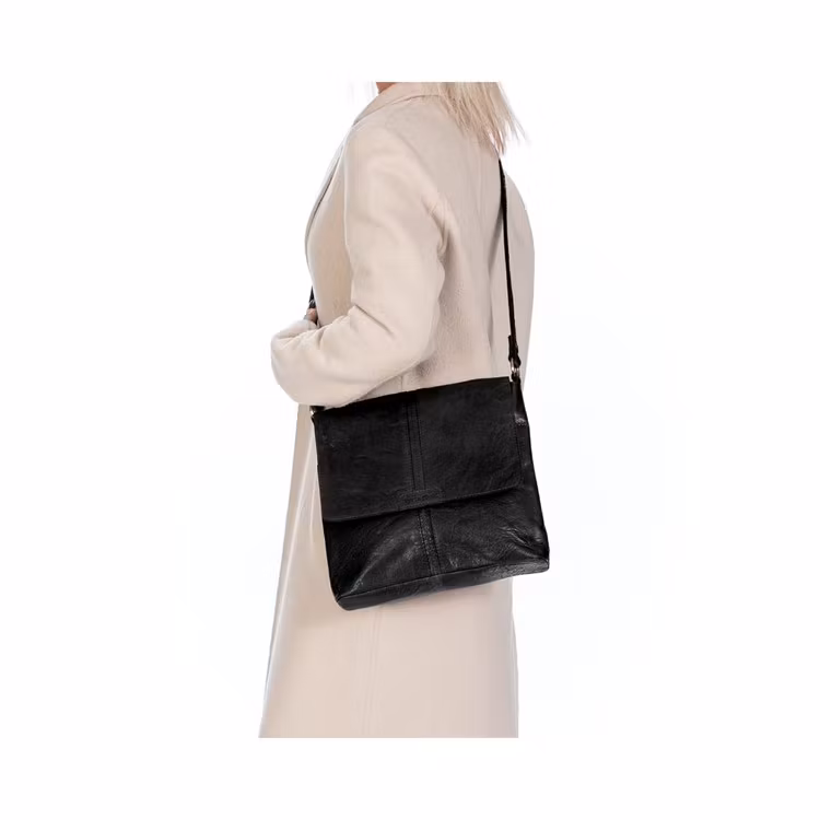 Axelväska svart läder Springfield