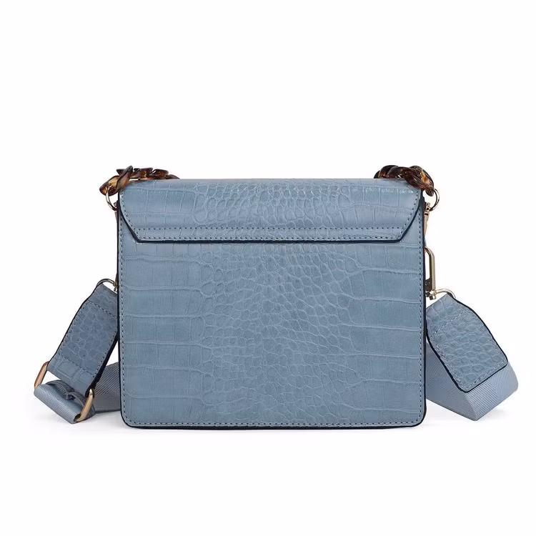 Axelremsväska Gaby ljusblå croco 697146 Rosenvinge