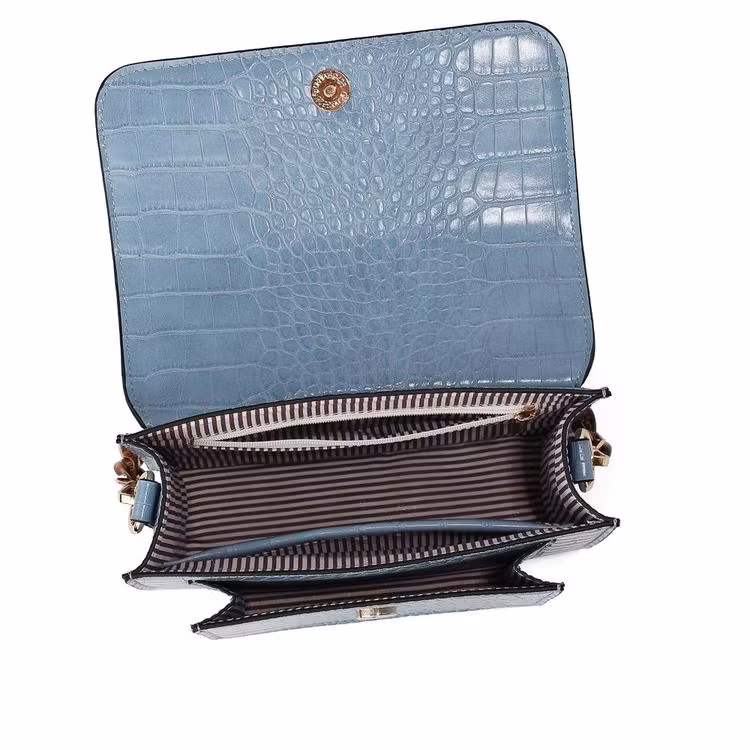 Axelremsväska Gaby ljusblå croco 697146 Rosenvinge