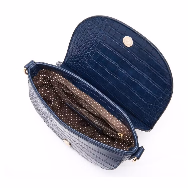 Axelväska Dam halvmåne croco blå